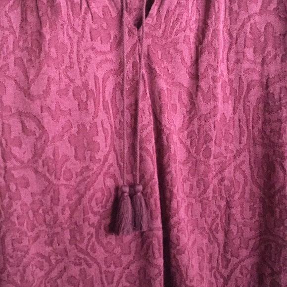 BoHo Lucky Brand Brocade top burgundy - Picture 2 of 2